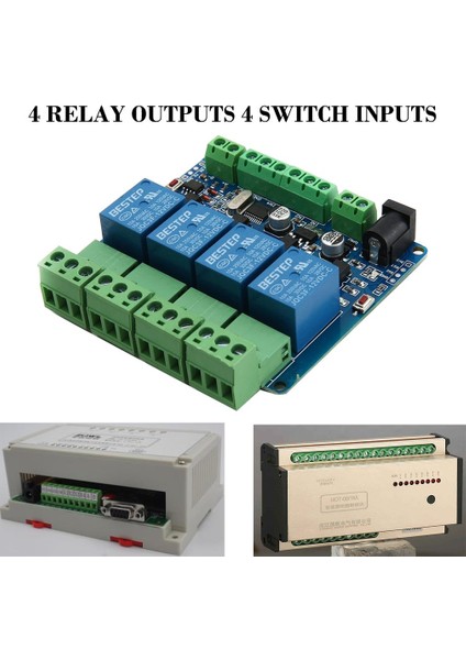Modbus Rtu 4 Kanal 12V Röle Çıkışı D Modül Anahtar Girişi RS485 / Ttl (Yurt Dışından) modelleri