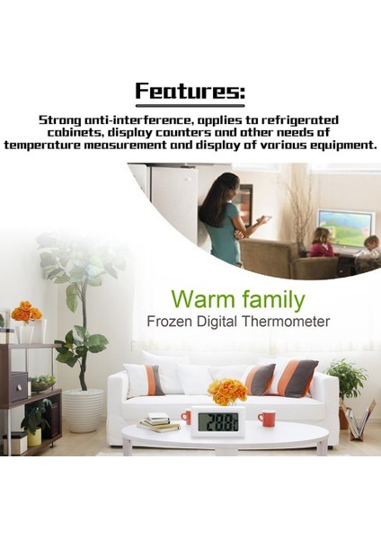 Ma LCD Buzdolabı Dondurucu Buzdolabı Dijital Termometre Sıcaklığı -50 ~ 110° C (Yurt Dışından) fiyatları