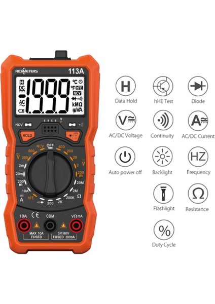 Büyük Ekran Dijital Multimetre 6000 Sayım Otomatik Değişen Ac/dc Gerilim Ölçer Ampermetre Ohmmetre Flaş Işığı ile Arka Işık Büyük Ekran Ohm Test Cihazı (Yurt Dışından)