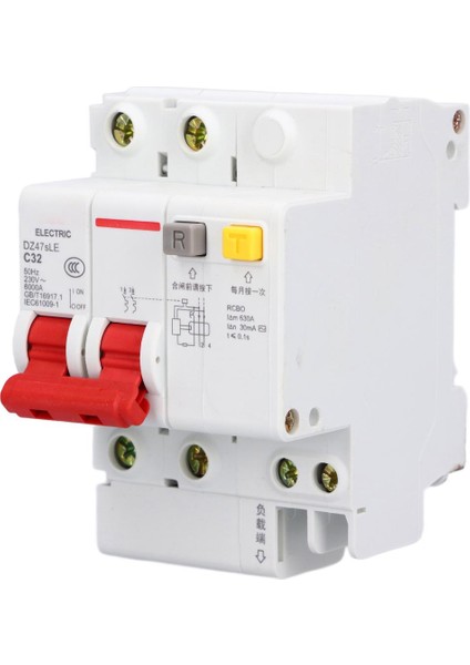 Chenba Tan Minyatür Devre Kesici 2 P Dın Ray Montajlı Kaçak Koruma Anahtarı Ac 230 V 32A DZ47SLE C32 (Yurt Dışından)