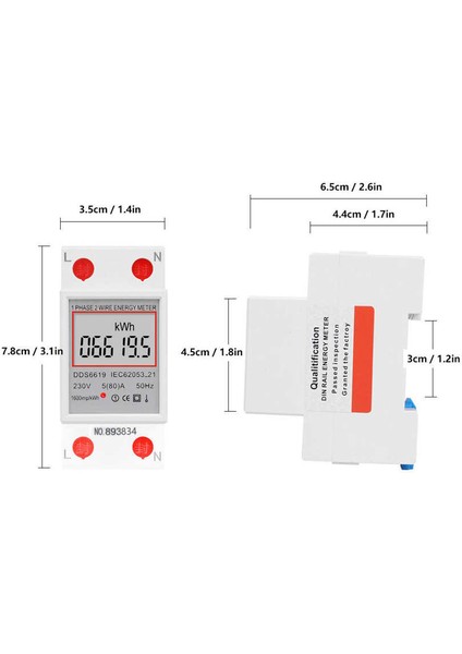 DDS6619-005 Akıllı Tek Fazlı Elektrik Enerjisi Ölçer 2p Din-Ray Gücü 230V (Yurt Dışından)