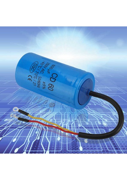 Kablo Kurşunlu CD60 Motor Kondansatörü Anti-Hafif Çalışma 50Hz ve 60Hz Tek Fazlı Motorlar Için Küçük Boyutlu (Yurt Dışından)