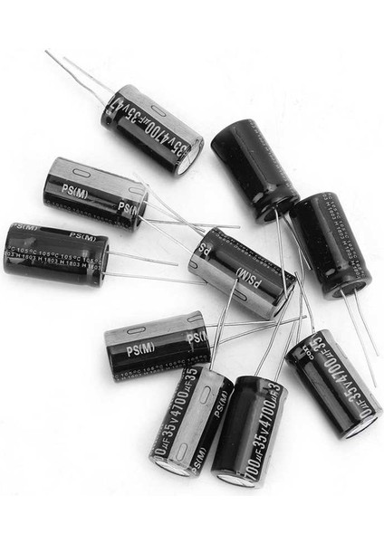 Alüminyum Elektrolitik Kondansatör 10 Adet Siyah 35V 4700ΜF Standart Terminal 18 x 30MM Kullanım Koruması (Yurt Dışından)