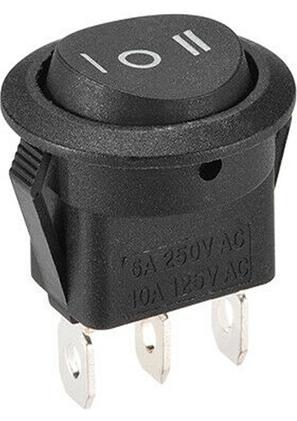 Ayak Koltuktoolstar Rocker Anahtarı Açma/kapama/açık Siyah Yuvarlak Rocker Anahtarı Araba Otomotiv 20MM Spdt (Yurt Dışından)