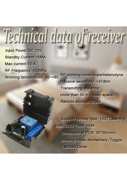 Ayak Kanepewenqia Kablosuz Uzaktan Kumanda Anahtarı Dc 12V 1ch 10A Elektronik Kilit/kendin Yap/ışık/led Için Açık/kapalı Röle Alıcı Modülü (Yurt Dışından) modelleri