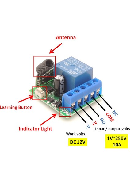 Ayak Kanepewenqia Kablosuz Uzaktan Kumanda Anahtarı Dc 12V 1ch 10A Elektronik Kilit/kendin Yap/ışık/led Için Açık/kapalı Röle Alıcı Modülü (Yurt Dışından) fırsatları