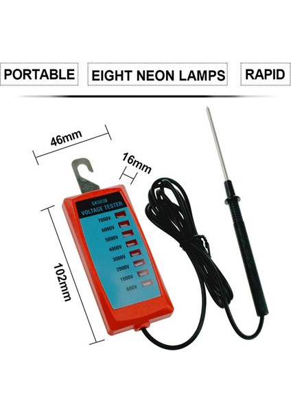 Adet GK503B Elektrikli Çit Gerilim Test Cihazı 600V Ila 700V Çit Denetleyicisi Akü Gerilimi Test Cihazı ile Lamba-Kırmızı (Yurt Dışından) modelleri