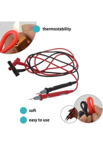 Ha 2x Elektrikli Prob Kalem Dijital Multimetre Voltmetre Ampermetre Kablo Test Cihazı-Siyah ve Kırmızı (Yurt Dışından) modelleri