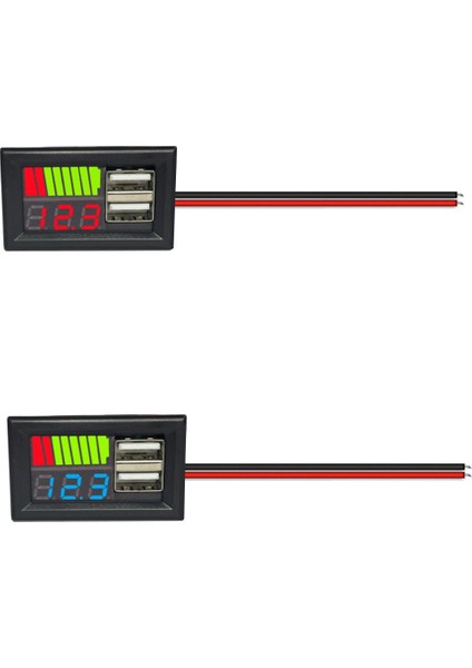 [ayak Izi] USB 5V 2.4A Araba Voltmetre Gerilim Ölçer Paneli 12V-24V 3s-7s Lityum Pil Kapasitesi Göstergesi Güç Test Cihazı Li-Ion Kurşun Asit (Yurt Dışından) fiyatları