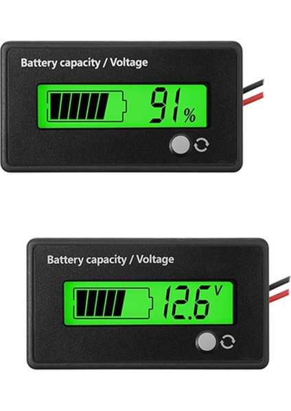 2 Adet Dc 12V 24V 36V 48V 72V Metre Kapasitesi Gerilim Göstergesi Kurşun-Asit ve Lityum Iyon Göstergesi (Yurt Dışından)