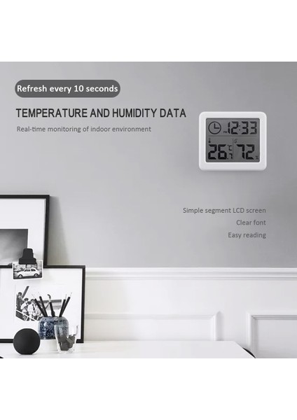 Ultra Ince Minimalist Akıllı Ev Elektronik Dijital Termometre Higrometre Çok Fonksiyonlu Kapalı Kuru Higrometre Yepyeni ve Kaliteli (Yurt Dışından) modelleri