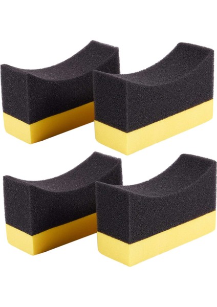 4x Konturlu Oto Tekerlekler Fırça Sünger Araçları Aplikatör Özel Sarı + Siyah (Yurt Dışından) modelleri