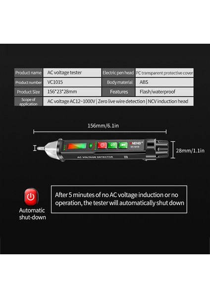 Aneng Temassız Test Kalemi Ac Gerilim Test Cihazı Ncv Indüksiyon Düşük Pil LED Ekran (Yurt Dışından) indirimleri