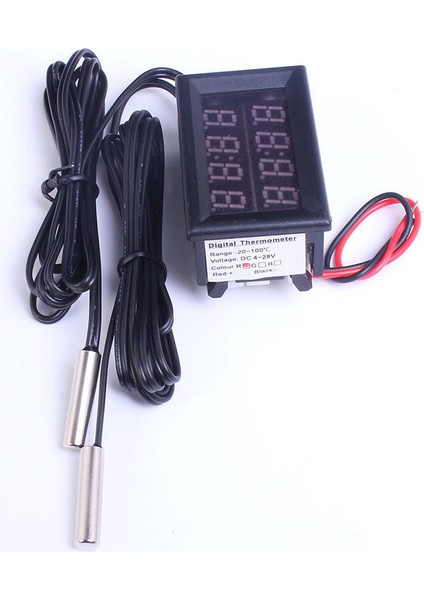 Çift Kırmızı LED Dijital Ekran Termometre Su Geçirmez Sıcaklık Sensörü 0,56 Inç (Yurt Dışından) indirimleri