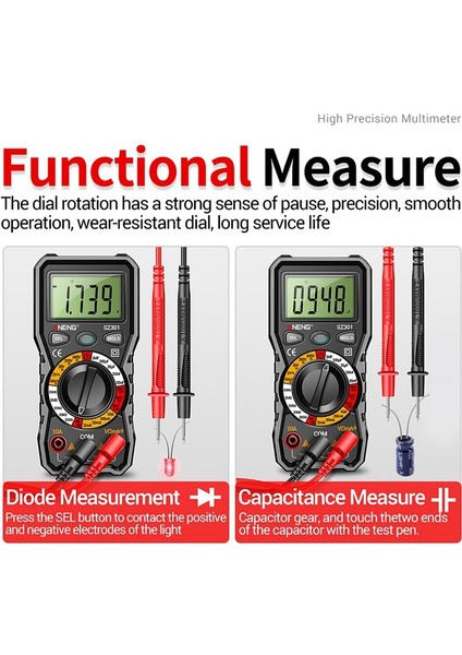 Aneng Dijital Multimetre Ac ve Dc Gerilim Akım Direnç Kapasite Diyot Veri Saklama Dijital Multimetre (Yurt Dışından) modelleri