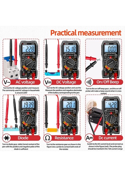 Aneng SZ06 Ac/dc Gerilim Dijital Multimetre Dc Akım Direnç Ölçüsü 2000 Sayım Ampermetre (Yurt Dışından) fırsatları