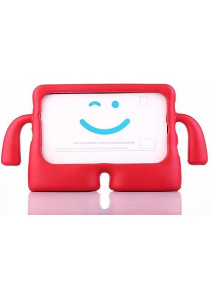 Casestreet Samsung Galaxy Tab A8 Lte 10.5 Sm X207 Kılıf Çocuklar Için Tutacaklı Silikon Ib1 Kırmızı