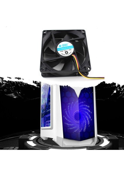 Ha Taşınabilir Bilgisayar DC12V 8 cm Pc Bilgisayar Cpu Soğutma Fanı Soğutucu Süper Sessiz-Siyah (Yurt Dışından)