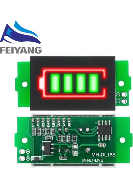 Ayak Koltuk 1s 2s 3s 4s Tek 1-8s Tek 3.7V Lityum Pil Kapasitesi Gösterge Modülü 4.2V Mavi Ekran Elektrikli Araç Pil Gücü Test Cihazı Li-Ion (Yurt Dışından)