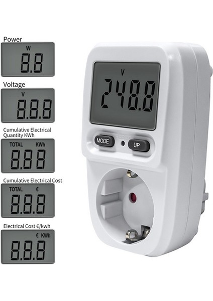 Oumery 230 V-240 V Dijital LCD Güç Ölçer Wattmetre Soket Watt Elektrik Sayacı Br Ölçüm Çıkışı Güç Analizörü Ab Tak (Yurt Dışından) modelleri