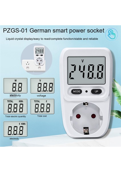 Oumery 230 V-240 V Dijital LCD Güç Ölçer Wattmetre Soket Watt Elektrik Sayacı Br Ölçüm Çıkışı Güç Analizörü Ab Tak (Yurt Dışından) fırsatları