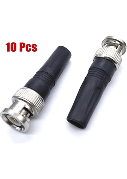 10 Adet Bnc Erkek Konnektör Twist-On Koaksiyel RG59 Kablo Cctv Lehimsiz Fiş (Yurt Dışından)