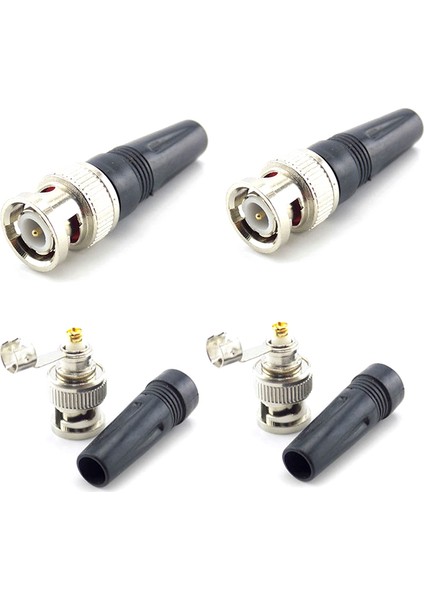 10 Adet Bnc Erkek Konnektör Twist-On Koaksiyel RG59 Kablo Cctv Lehimsiz Fiş (Yurt Dışından)