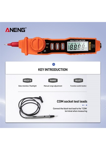 Aneng Temassız Ac/dc Gerilim Algılama Kalemi Multimetre Dijital Metre 4000 Sayım (Yurt Dışından) fiyatları