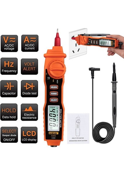 Aneng Temassız Ac/dc Gerilim Algılama Kalemi Multimetre Dijital Metre 4000 Sayım (Yurt Dışından) fırsatları
