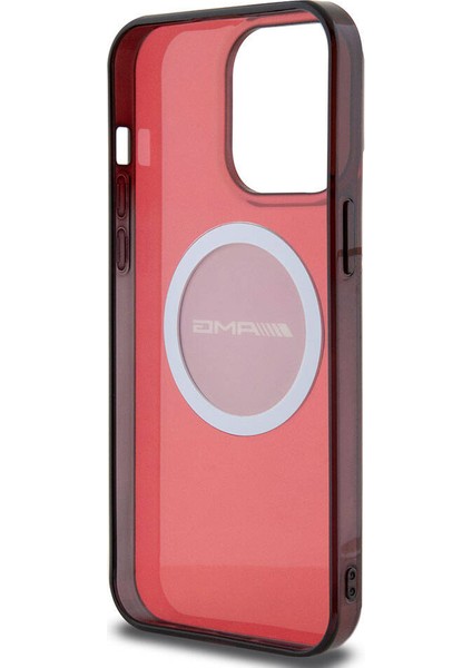 iPhone 15 Pro Max Kılıf Amg Orjinal Lisanslı Magsafe Şarj Özellikli Transparan Timeless Kırmızı