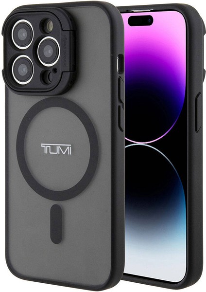 iPhone 15 Pro Max Kılıf Tumı Orjinal Lisanslı Magsafe Şarj Özellikli Kamera Standlı Buzlu Mat Siyah