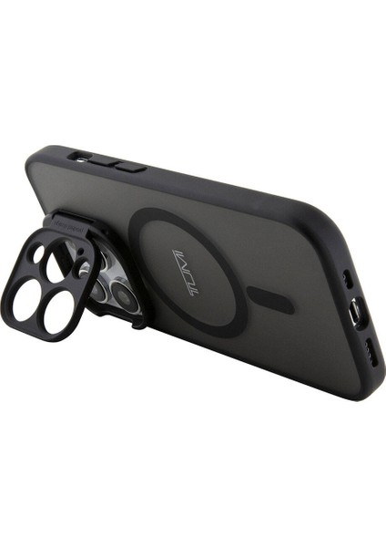 iPhone 15 Pro Max Kılıf Tumı Orjinal Lisanslı Magsafe Şarj Özellikli Kamera Standlı Buzlu Mat Siyah fırsatları