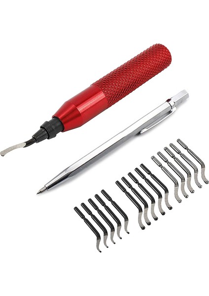 RB3000 Çapak Alma Aracı Kiti Manuel Çapak Alma ve Kırpma Aracı ile 15 Adet Yönlendirici Bit Çapak Alma Bıçakları Sivri Fayans Kesici Kalem Sökücü (Yurt Dışından)