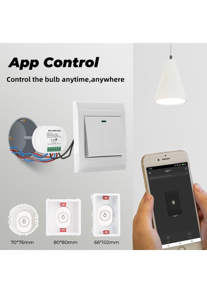 Rovf - Akıllı Kablosuz Anahtar - Mini Işık Anahtarları - 2 Yollu Modül Açık/kapalı Işık - 16A - WIFI+RF433 - Siyah - Google Home Alexa Için Çalışma (Yurt Dışından) indirimleri