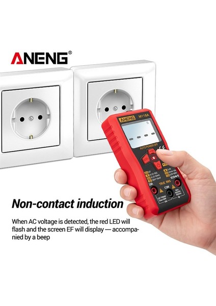 Temassız LCD Dijital Otomatik Multimetre Ac/dc Gerilim Ölçer Voltmetre Ampermetre Ohmmetre Diyot Test Cihazı Akım Direnç Ölçer El Feneri Arkadan Aydınlatmalı Multitester (Yurt Dışından)