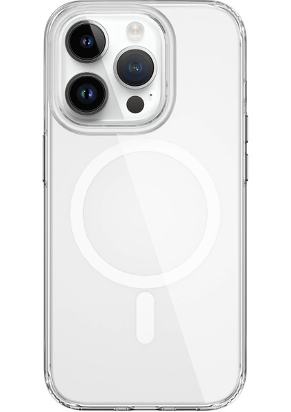 iPhone 15 Pro Max Kılıf Wiwu FYY-014 Magsafe Şarj Özellikli Şeffaf Kapak Şeffaf