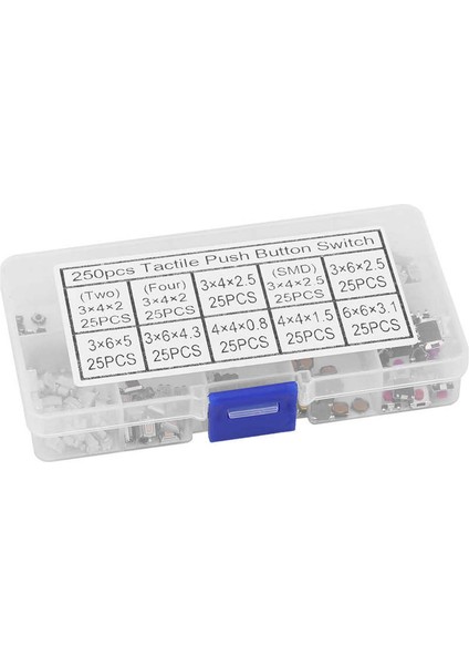 250 Adet Çini Anahtarı 10 Ki Anlık Basma Düğmesi Çeşitleri Kiti <br/> (Yurt Dışından) fırsatları