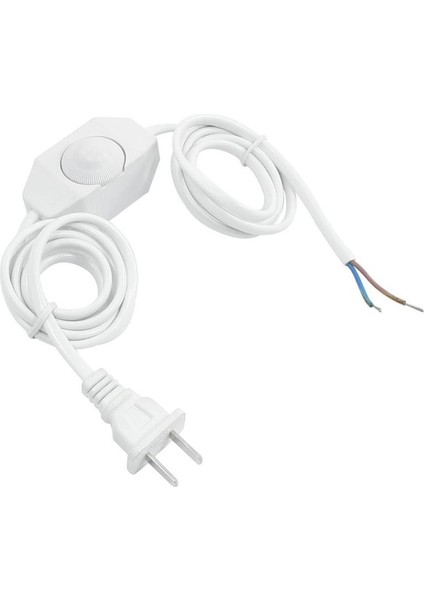 Beyaz Lamba Güç Kablosu ve Dimmer Anahtarı Ac 250V/110V Abd Fişi (Yurt Dışından)