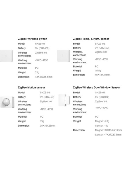 Alexa Smart Home Için Sıcaklık Nem Sensörü Pencere Kapı Hareket Sensörü, Snzb-03 (Yurt Dışından)