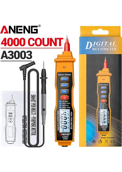 Aneng A3003 Dijital Kalem Multer Profesyonel 4000 Sayım Akıllı Metre (Yurt Dışından)