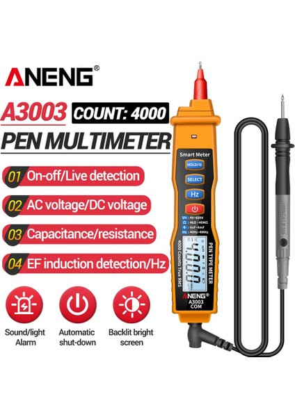 Aneng A3003 Dijital Kalem Multer Profesyonel 4000 Sayım Akıllı Metre (Yurt Dışından) indirimleri