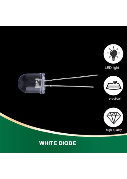 20 Adet 10MM 0.5W Beyaz 290,000MCD 40° Büyük Çip Ultra Parlak LED Lambalar - Beyaz (Yurt Dışından) modelleri