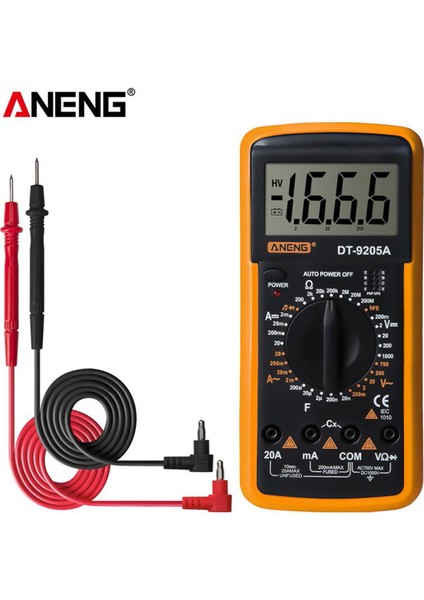Aneng DT9205A Dijital Profesyonel Multimetre Ac/dc Transistör Test Cihazı Ncv Test Ölçer Analog Otomatik Aralığı Multimetre (Yurt Dışından)