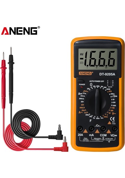 Aneng DT9205A Dijital Profesyonel Multimetre Ac/dc Transistör Test Cihazı Ncv Test Ölçer Analog Otomatik Aralığı Multimetre (Yurt Dışından) fiyatları