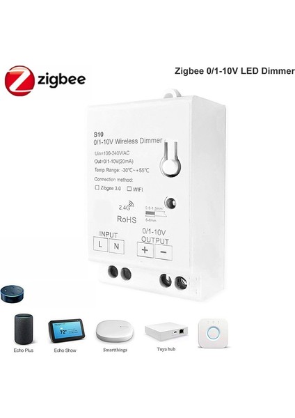 Namuny AC100-240V Zigbee 0/1-10V LED Işık Dimmer Denetleyici Akıllı Yaşam Tuya Kontrol Uygulaması Için 0-10V LED Kısılabilir Sürücü (Yurt Dışından)