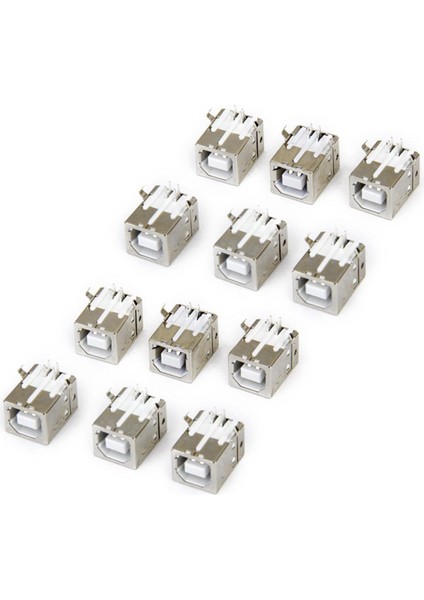 12 Adet Yedek USB Konnektör Soketi Tip B Dişi Dik Açı (Yurt Dışından)