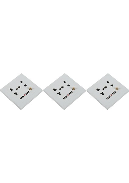 Eıtgzwas 3x 2.1A Çift USB Duvar Şarj Soketi Adaptörü Evrensel Çıkış Paneli Akıllı Anahtarı (Yurt Dışından)