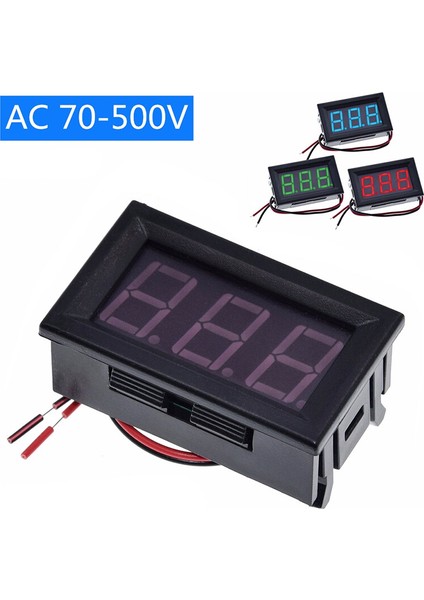 Ayak Koltuk 70-500V 0.56 Ac LED Dijital Voltmetre Gerilim Ölçer Volt Enstrüman Aracı 2 Tel Ekran 110V 220V Dıy Kırmızı Yeşil Mavi (Yurt Dışından)