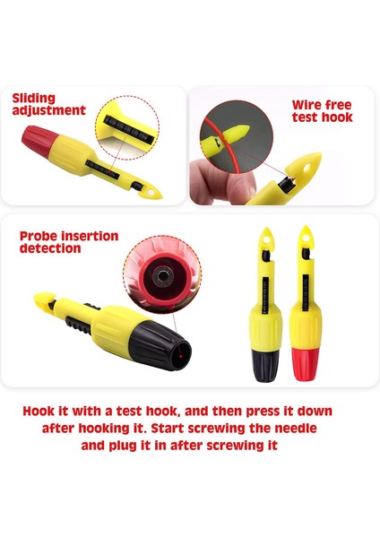 Adet Yalıtım Teli Piercing Klip Probu Piercing Araçları Test Için Algılama Otomobil Multimetre (Yurt Dışından)