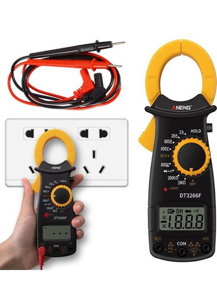 Aneng Dijital Kelepçe Ncv Multimetre Ampermetre Elektrik Pens Metre Ac/dc Gerilim Direnç Test Cihazı (Yurt Dışından)